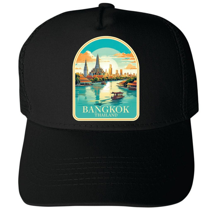 Bangkok Thailand Design A Unisex Mesh Back Trucker Hat with Adjustable Snapback Image 4