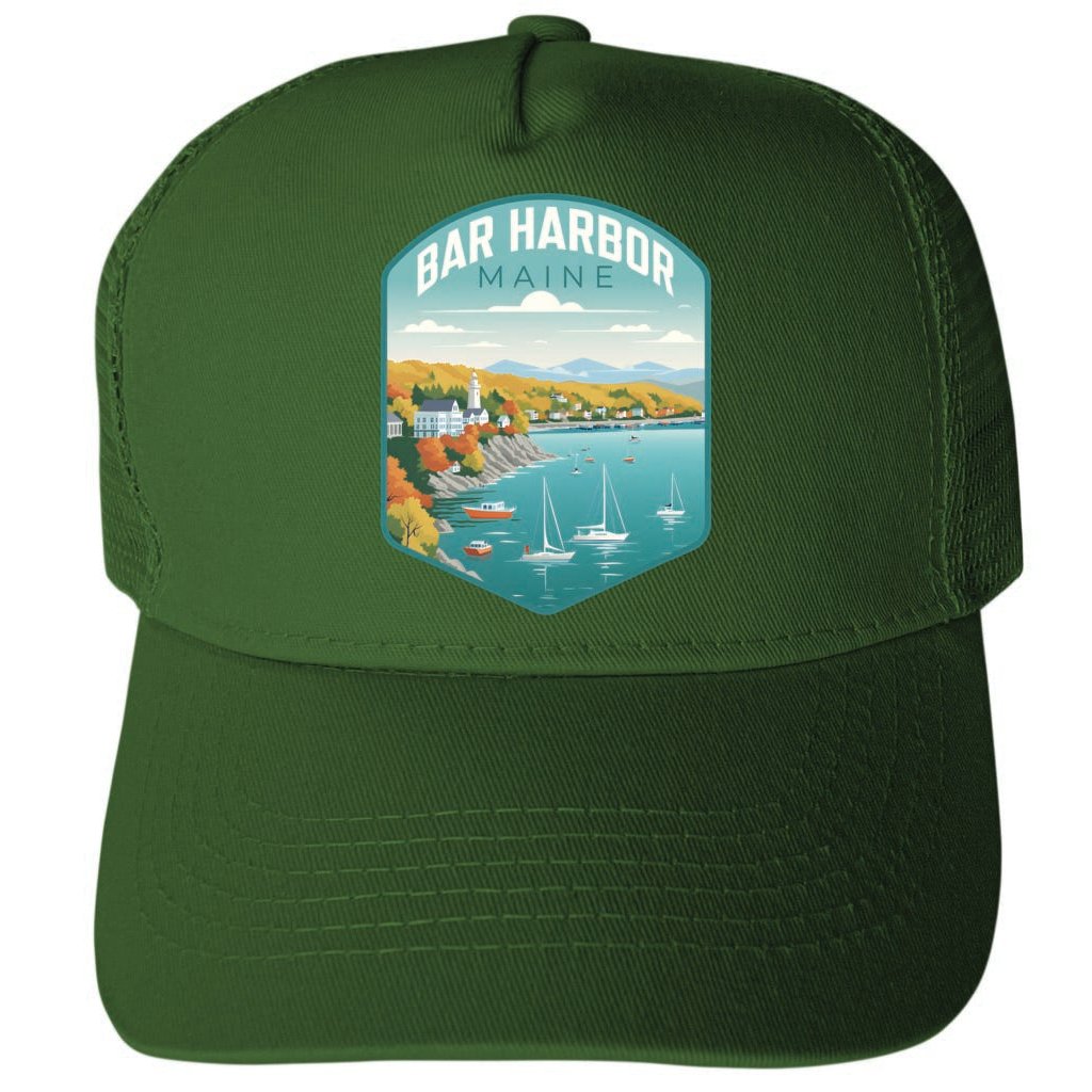 Bar Harbor Maine Design A Unisex Mesh Back Trucker Hat with Adjustable Snapback Image 3