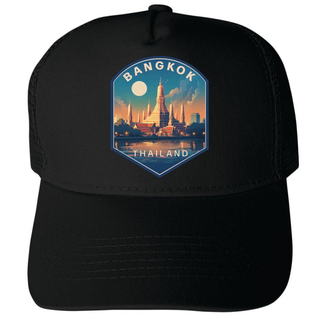 Bangkok Thailand Design B Unisex Mesh Back Trucker Hat with Adjustable Snapback Image 4