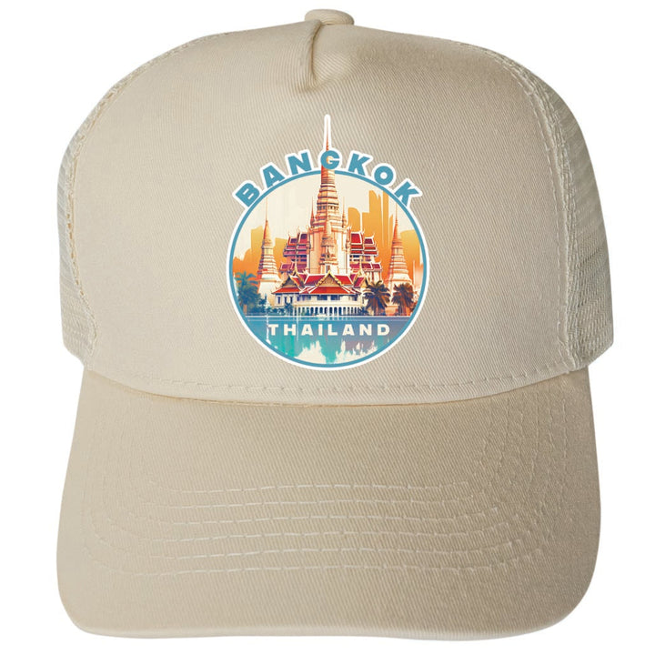 Bangkok Thailand Design C Unisex Mesh Back Trucker Hat with Adjustable Snapback Image 4