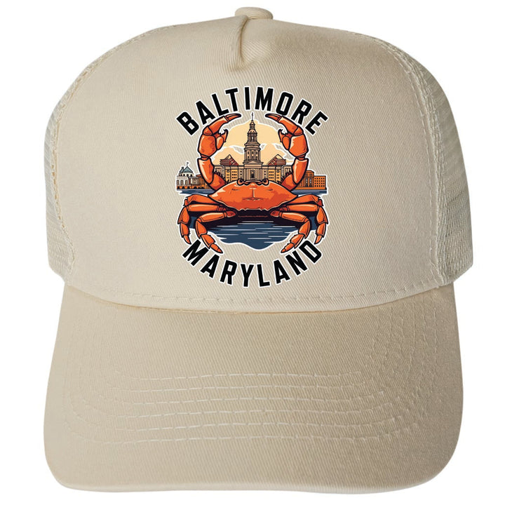 Baltimore Maryland Design D Unisex Mesh Back Trucker Hat with Adjustable Snapback Image 3