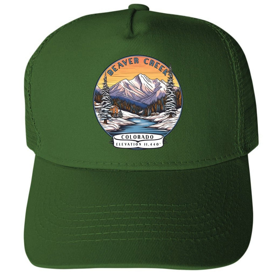 Beaver Creek Colorado Design A Unisex Mesh Back Trucker Hat with Adjustable Snapback Image 1