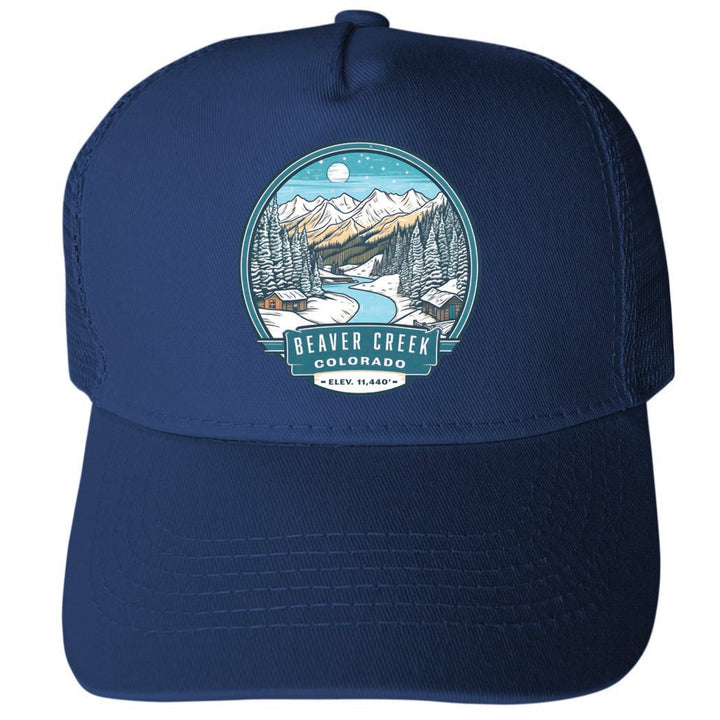 Beaver Creek Colorado Design B Unisex Mesh Back Trucker Hat with Adjustable Snapback Image 1