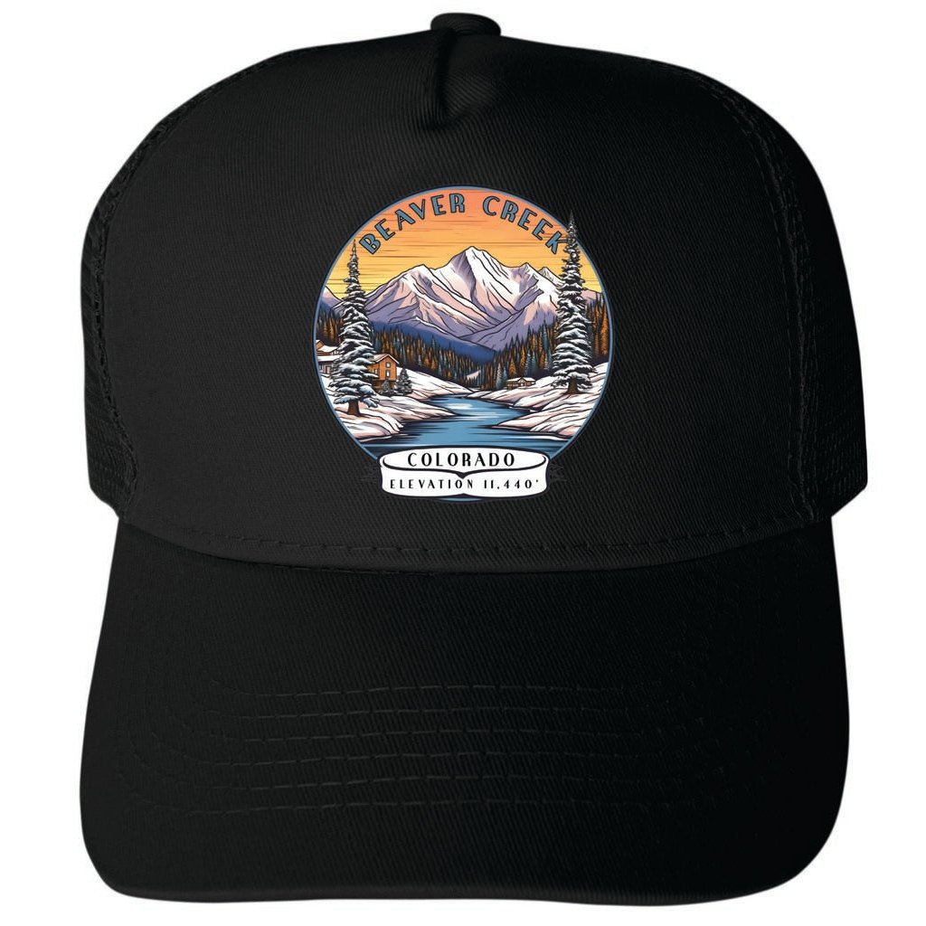 Beaver Creek Colorado Design A Unisex Mesh Back Trucker Hat with Adjustable Snapback Image 4