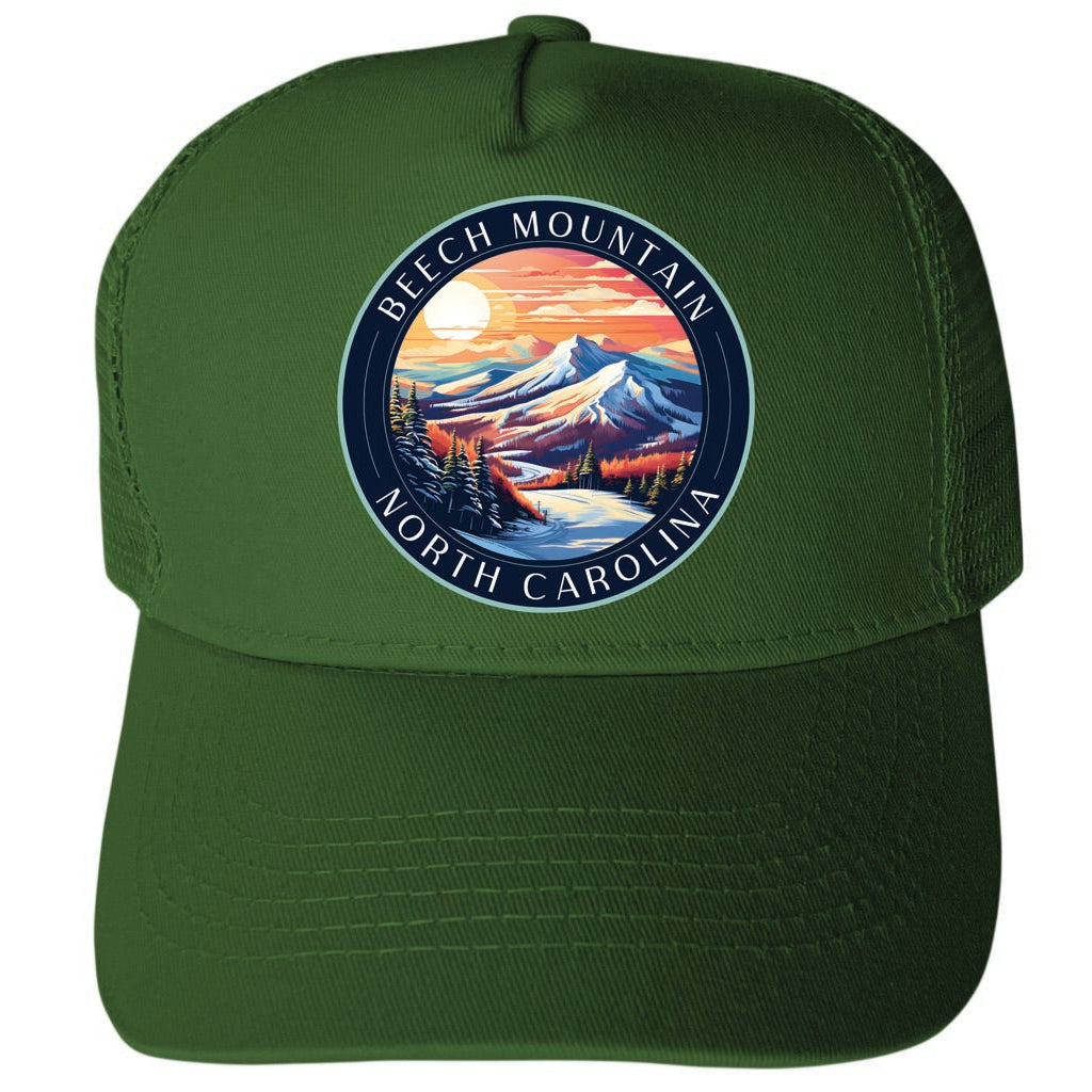 Beech Mountain North Carolina Design B Unisex Mesh Back Trucker Hat with Adjustable Snapback Image 2