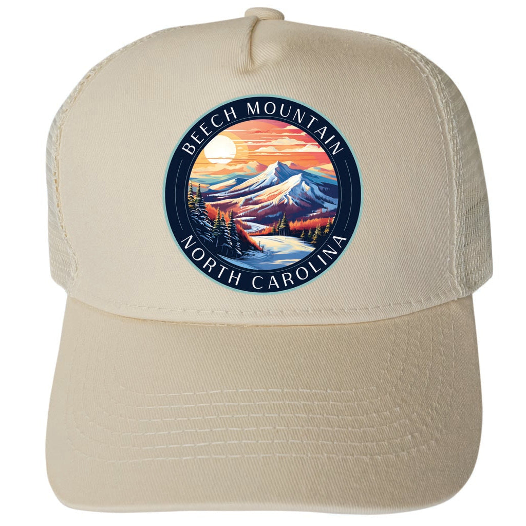 Beech Mountain North Carolina Design B Unisex Mesh Back Trucker Hat with Adjustable Snapback Image 3