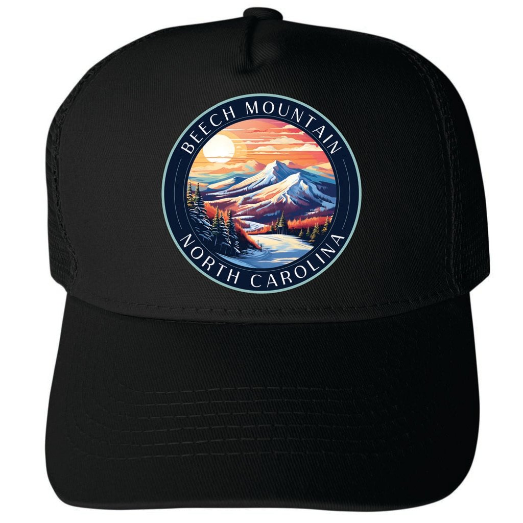 Beech Mountain North Carolina Design B Unisex Mesh Back Trucker Hat with Adjustable Snapback Image 4