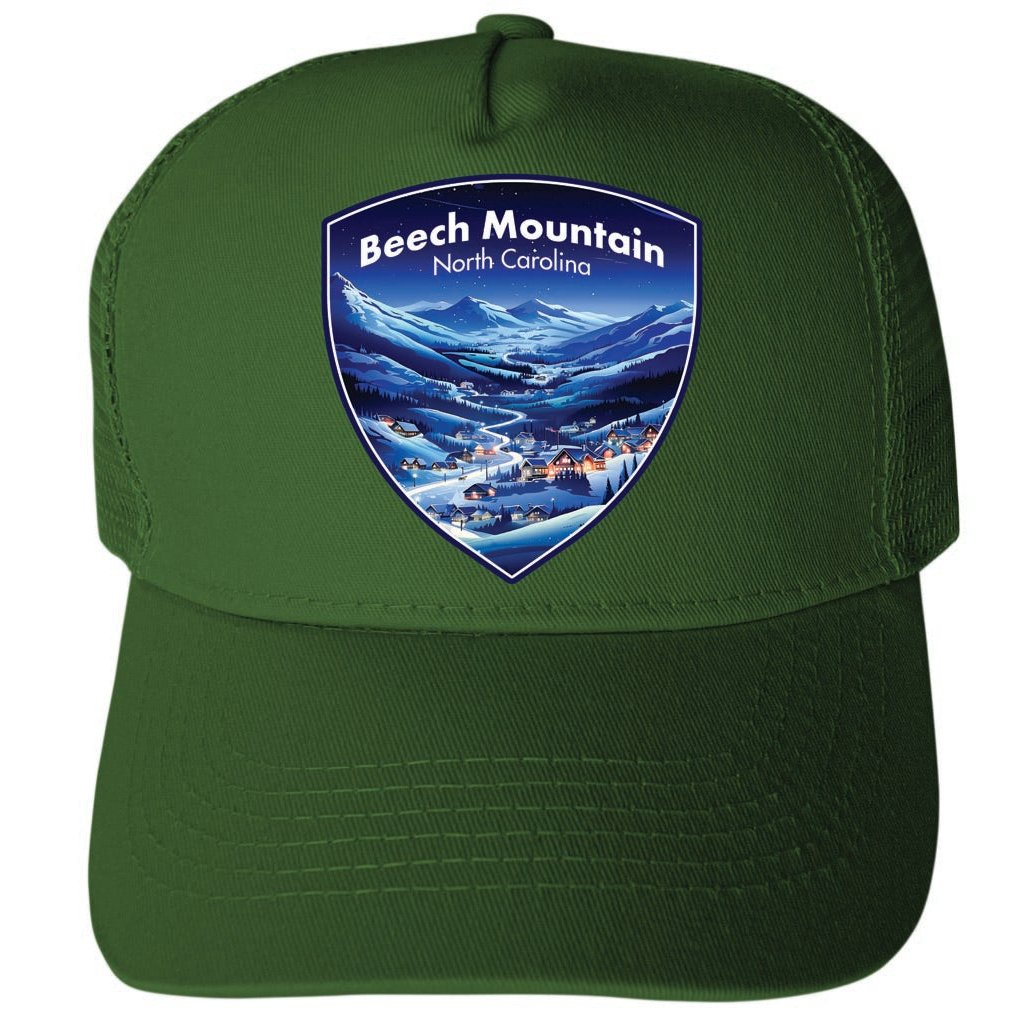 Beech Mountain North Carolina Design A Unisex Mesh Back Trucker Hat with Adjustable Snapback Image 1