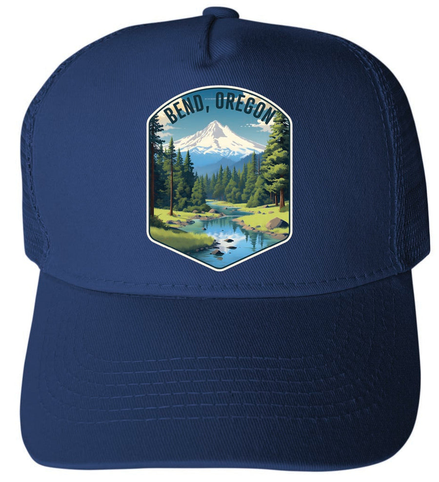 Bend Oregon Design B Unisex Mesh Back Trucker Hat with Adjustable Snapback Image 1