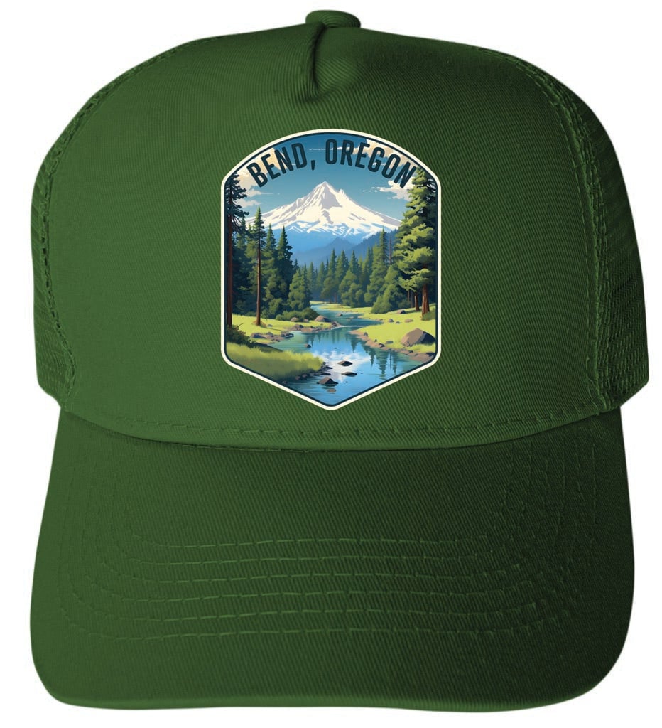 Bend Oregon Design B Unisex Mesh Back Trucker Hat with Adjustable Snapback Image 2