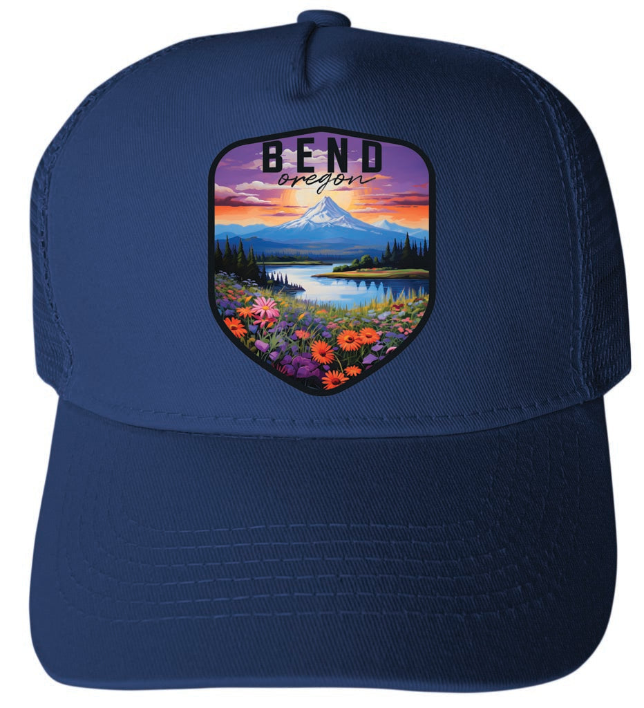 Bend Oregon Design A Unisex Mesh Back Trucker Hat with Adjustable Snapback Image 2