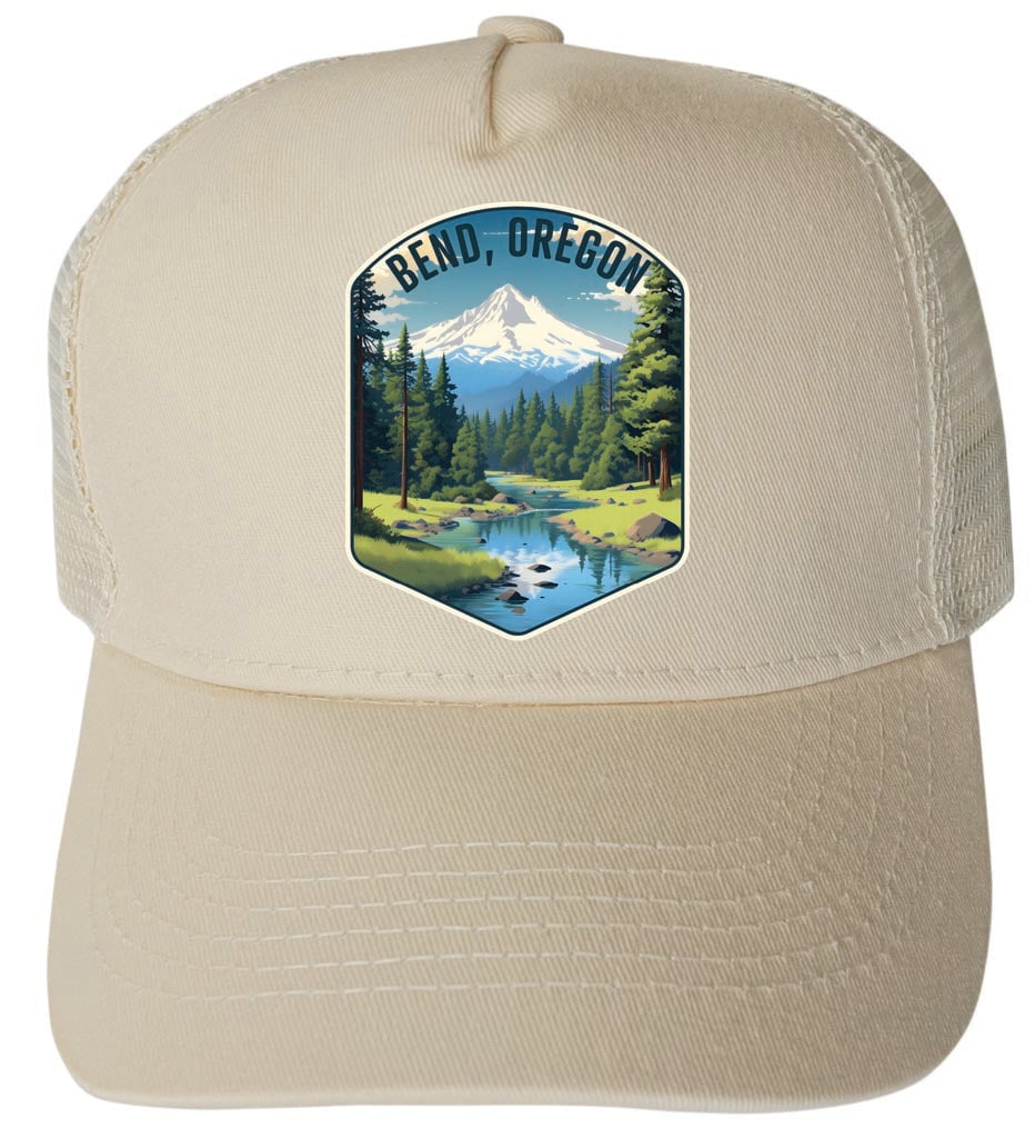 Bend Oregon Design B Unisex Mesh Back Trucker Hat with Adjustable Snapback Image 3