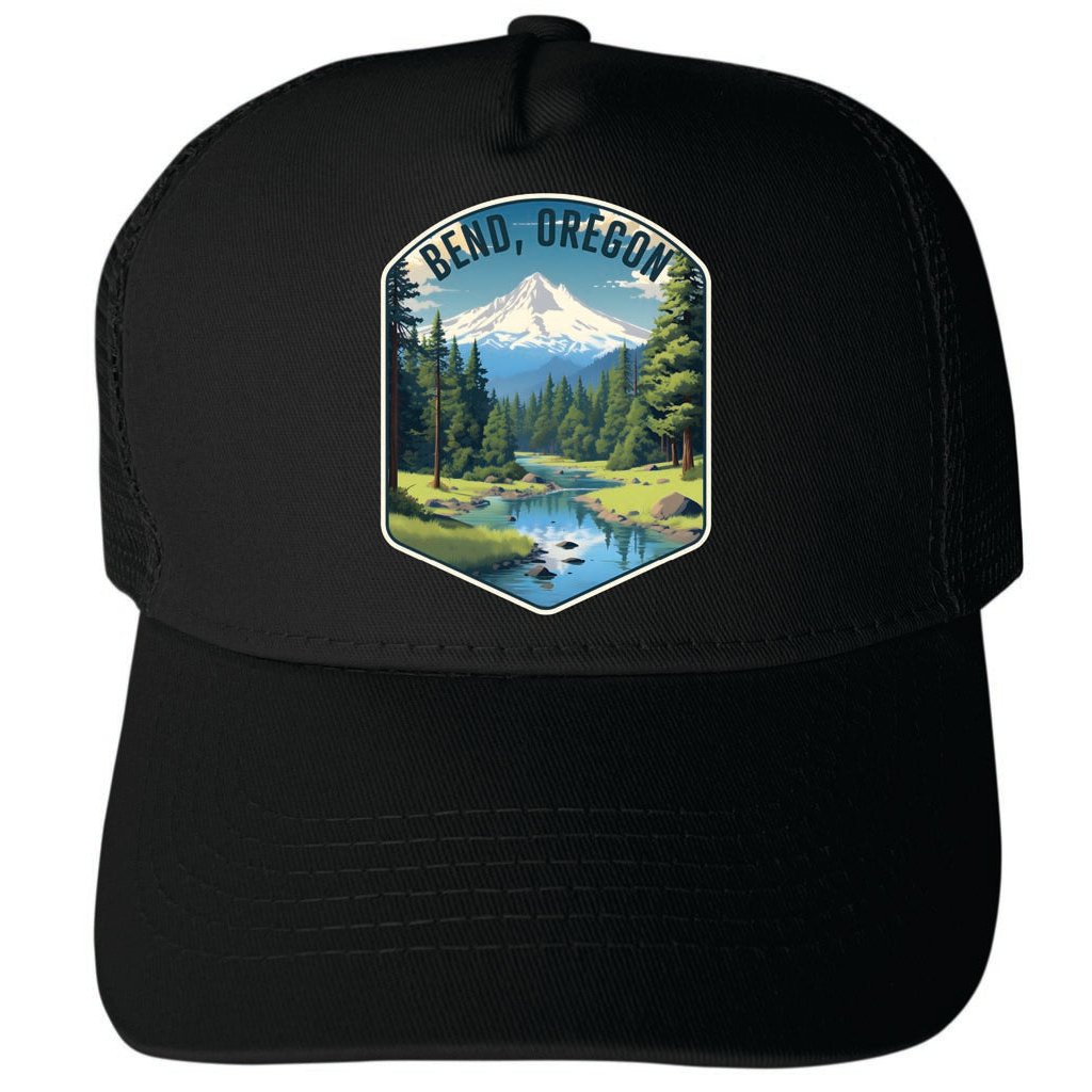 Bend Oregon Design B Unisex Mesh Back Trucker Hat with Adjustable Snapback Image 4