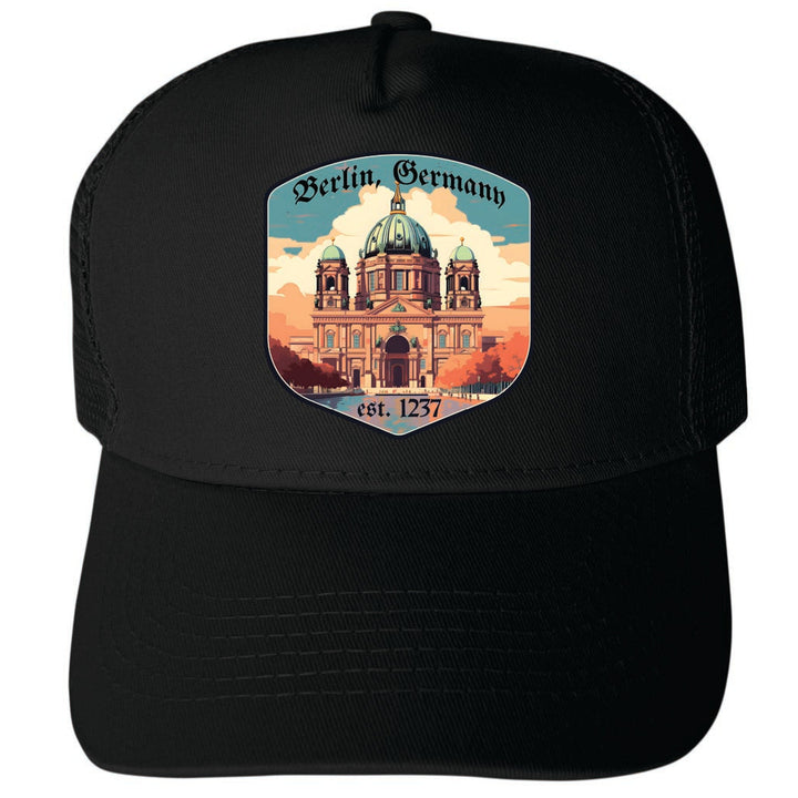 Berlin Germany Design B Unisex Mesh Back Trucker Hat with Adjustable Snapback Image 3