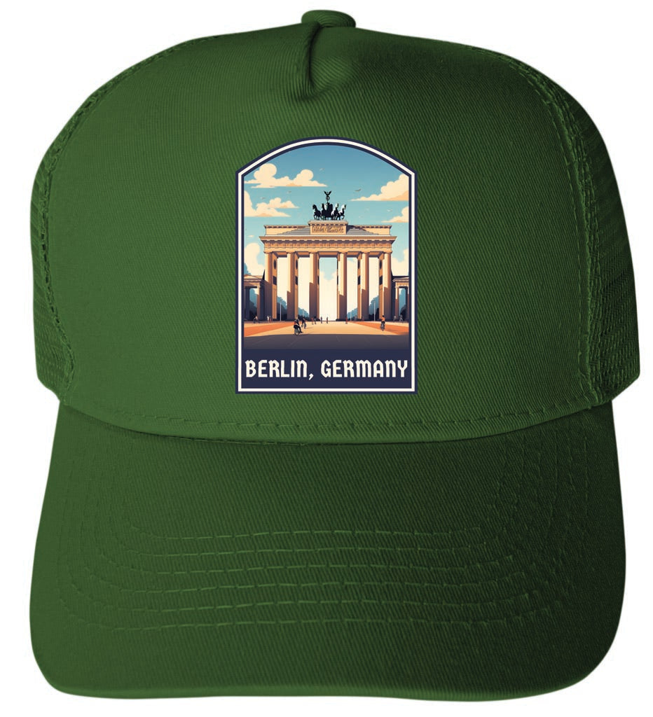 Berlin Germany Design A Unisex Mesh Back Trucker Hat with Adjustable Snapback Image 1