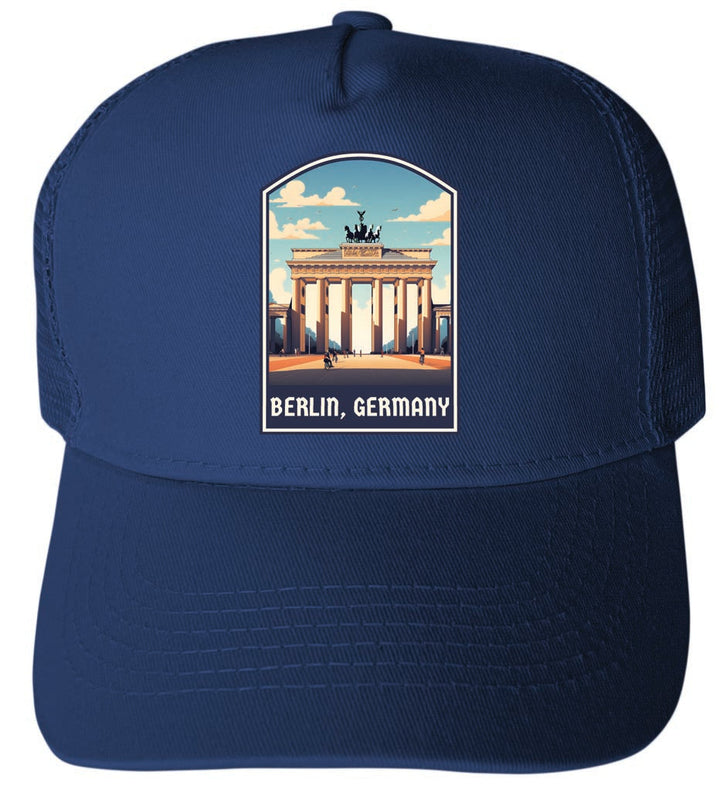 Berlin Germany Design A Unisex Mesh Back Trucker Hat with Adjustable Snapback Image 2