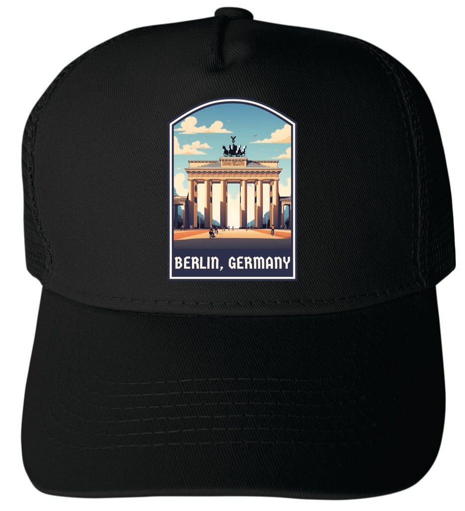 Berlin Germany Design A Unisex Mesh Back Trucker Hat with Adjustable Snapback Image 3