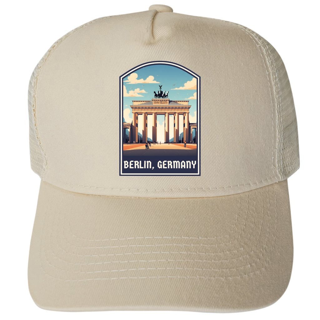 Berlin Germany Design A Unisex Mesh Back Trucker Hat with Adjustable Snapback Image 4