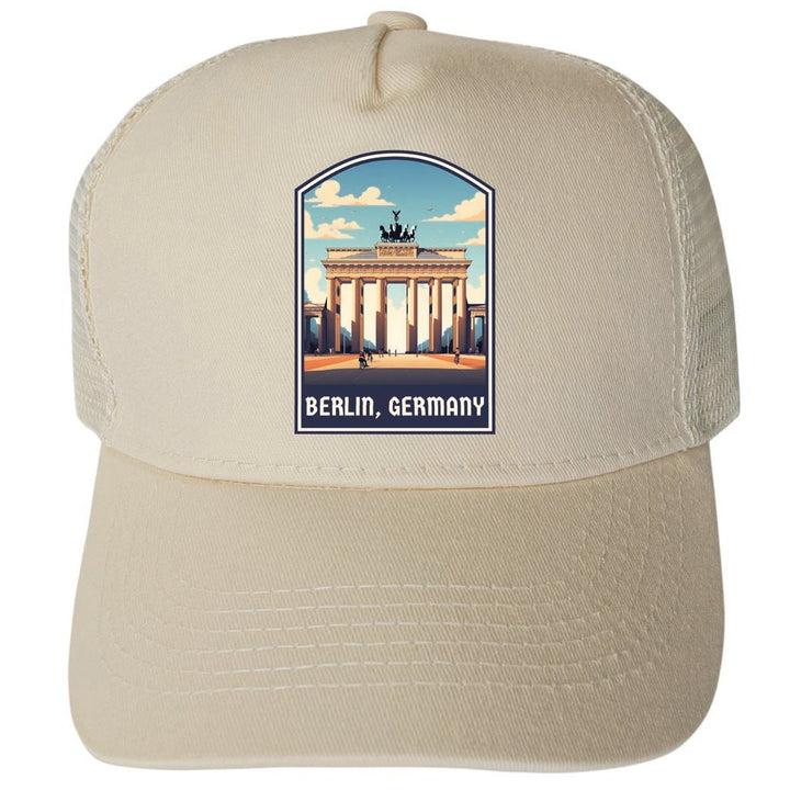 Berlin Germany Design A Unisex Mesh Back Trucker Hat with Adjustable Snapback Image 4