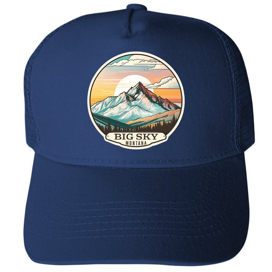 Big Sky Montana Design C Unisex Mesh Back Trucker Hat with Adjustable Snapback Image 1