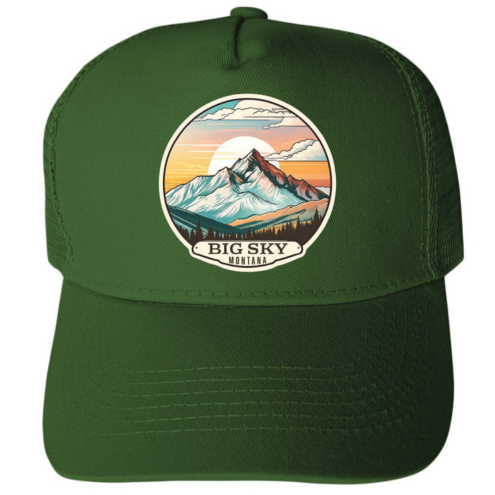 Big Sky Montana Design C Unisex Mesh Back Trucker Hat with Adjustable Snapback Image 2