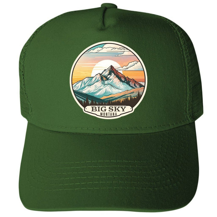 Big Sky Montana Design C Unisex Mesh Back Trucker Hat with Adjustable Snapback Image 1