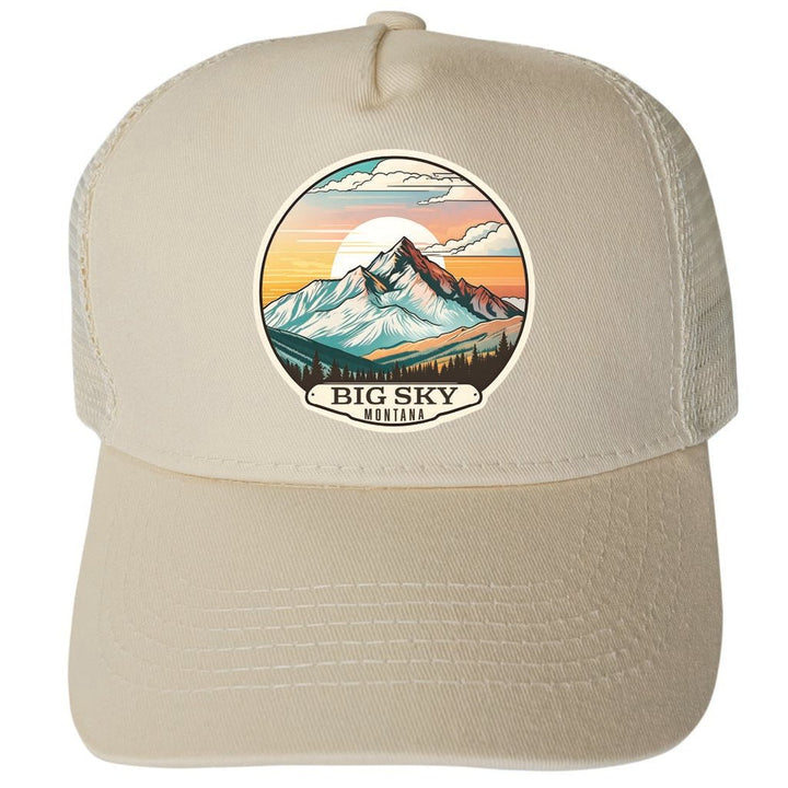 Big Sky Montana Design C Unisex Mesh Back Trucker Hat with Adjustable Snapback Image 3