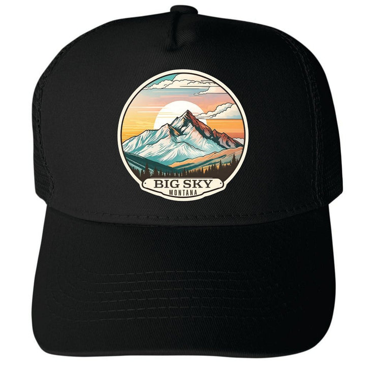 Big Sky Montana Design C Unisex Mesh Back Trucker Hat with Adjustable Snapback Image 4