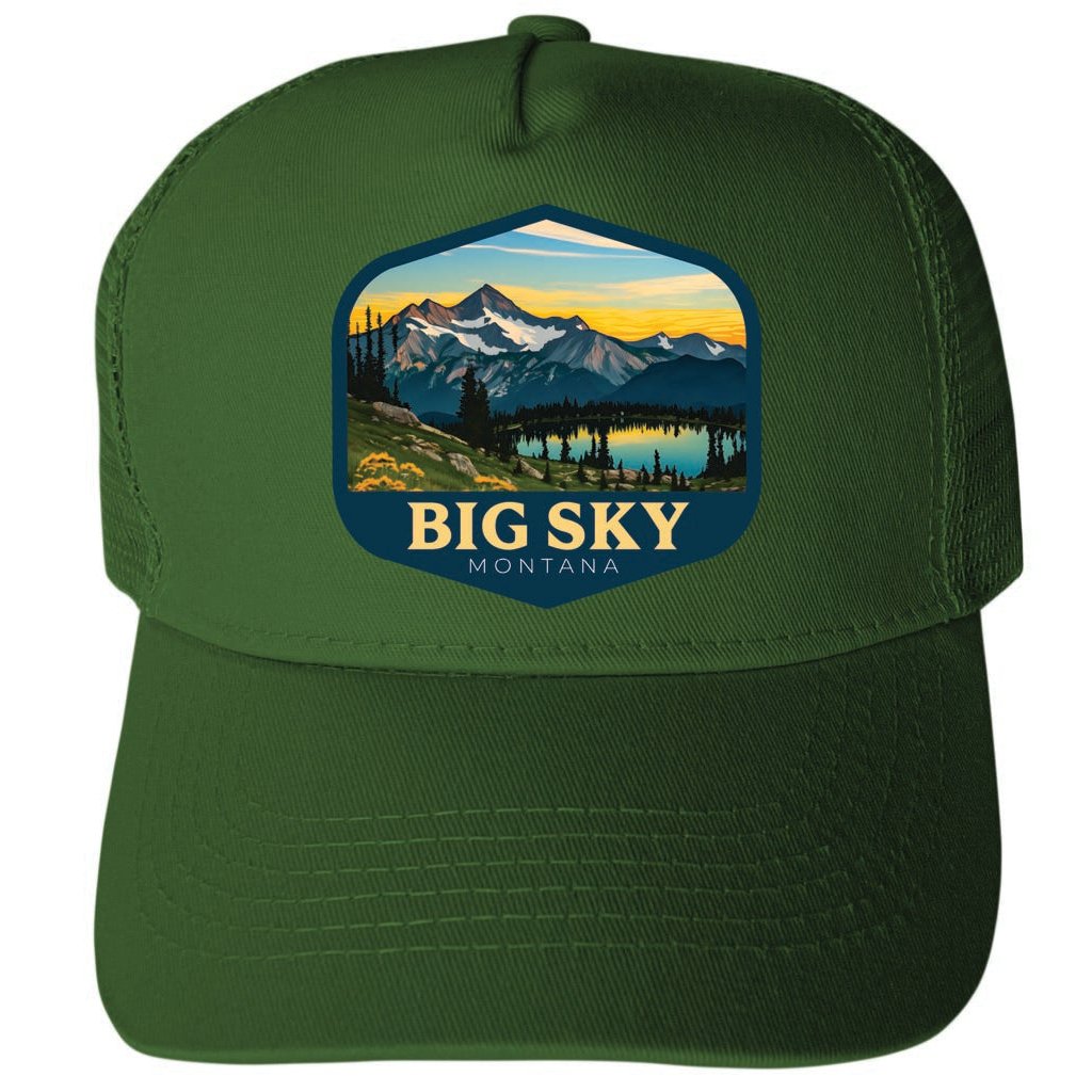 Big Sky Montana Design D Unisex Mesh Back Trucker Hat with Adjustable Snapback Image 2