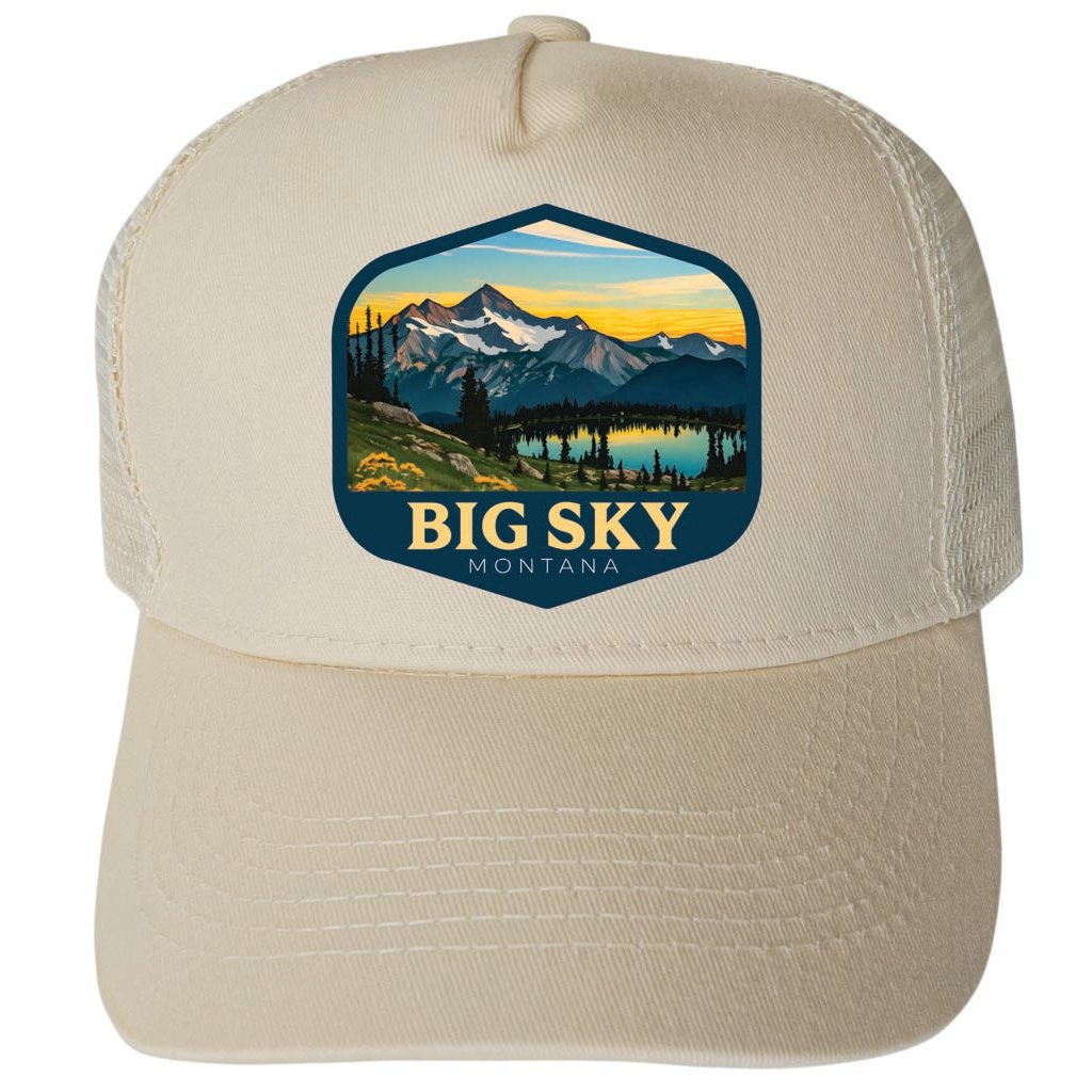 Big Sky Montana Design D Unisex Mesh Back Trucker Hat with Adjustable Snapback Image 3