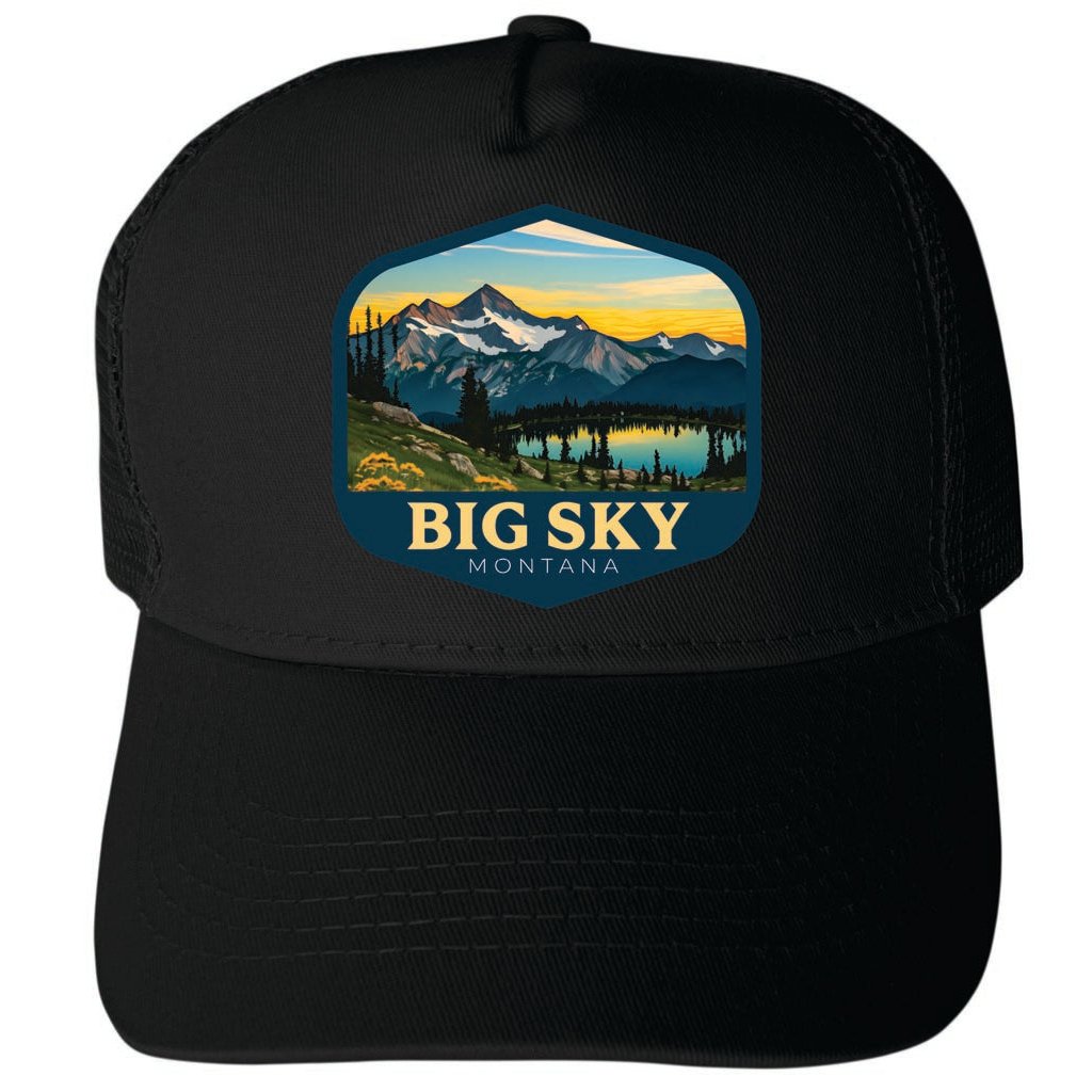 Big Sky Montana Design D Unisex Mesh Back Trucker Hat with Adjustable Snapback Image 4