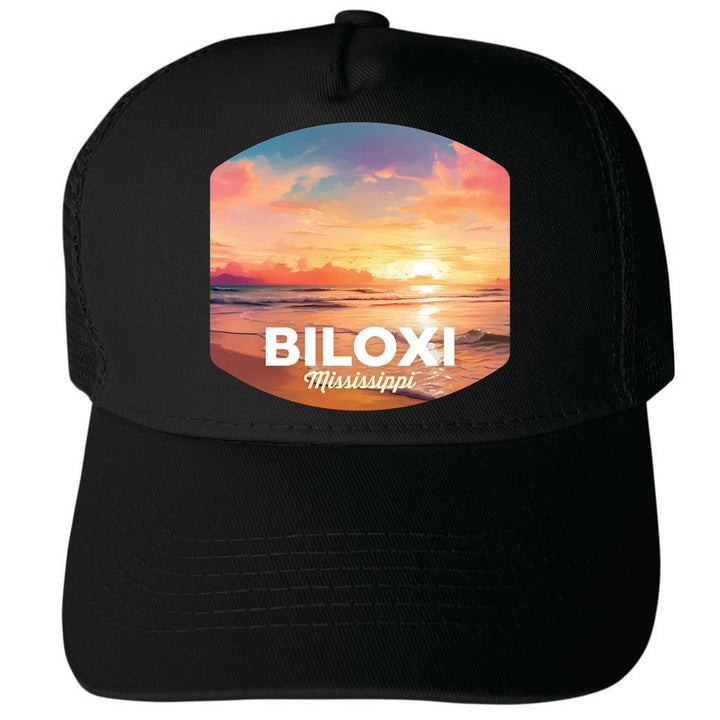 Biloxi Mississippi Design B Unisex Mesh Back Trucker Hat with Adjustable Snapback Image 4