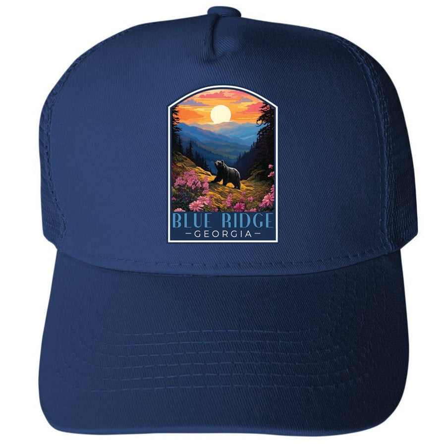 Blue Ridge Georgia Design B Unisex Mesh Back Trucker Hat with Adjustable Snapback Image 1