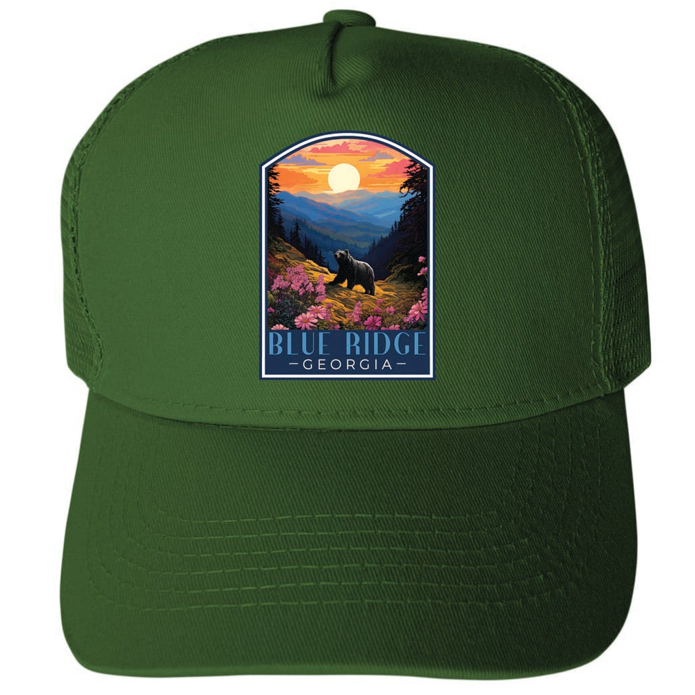 Blue Ridge Georgia Design B Unisex Mesh Back Trucker Hat with Adjustable Snapback Image 2