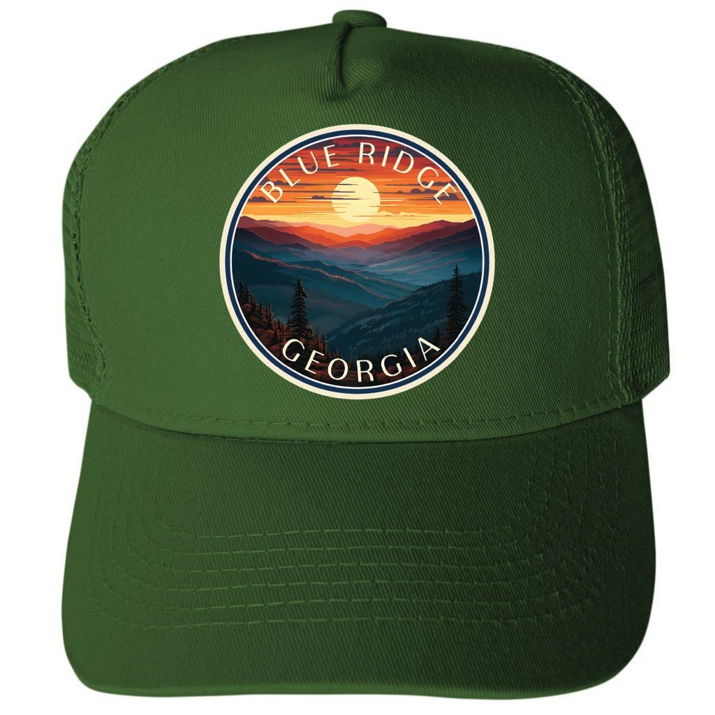 Blue Ridge Georgia Design C Unisex Mesh Back Trucker Hat with Adjustable Snapback Image 1