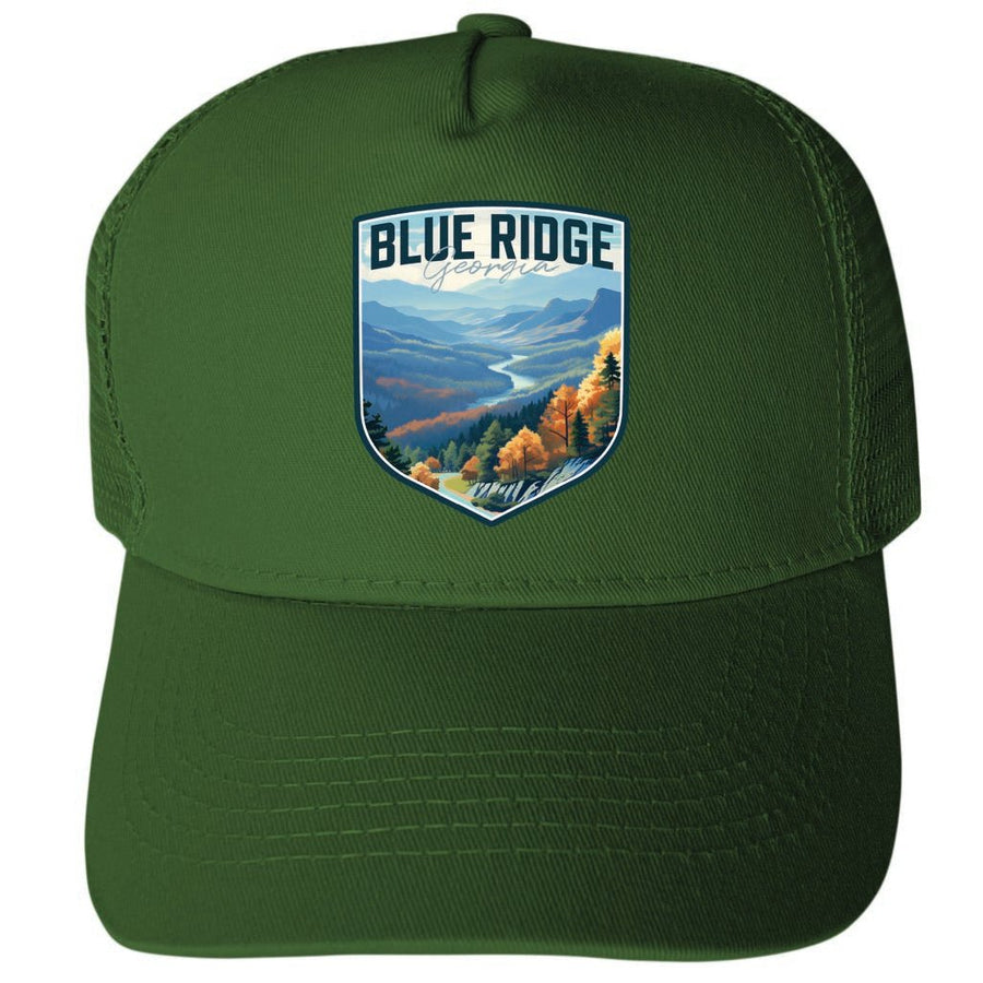 Blue Ridge Georgia Design A Unisex Mesh Back Trucker Hat with Adjustable Snapback Image 1