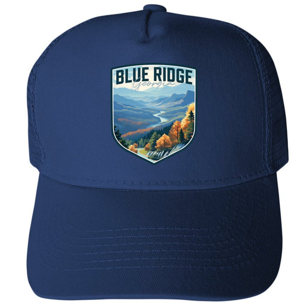 Blue Ridge Georgia Design A Unisex Mesh Back Trucker Hat with Adjustable Snapback Image 2