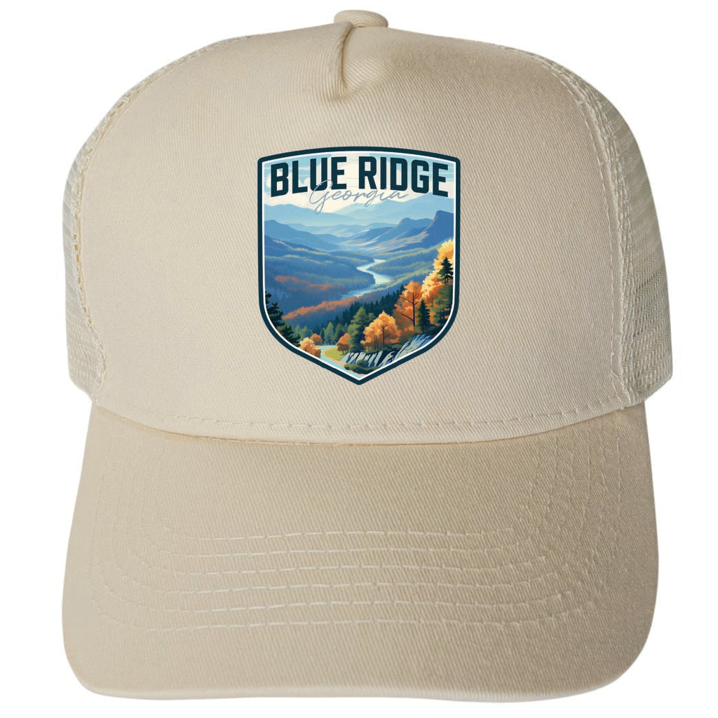 Blue Ridge Georgia Design A Unisex Mesh Back Trucker Hat with Adjustable Snapback Image 3