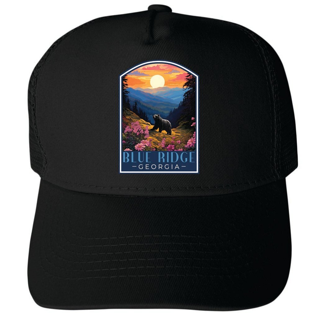 Blue Ridge Georgia Design B Unisex Mesh Back Trucker Hat with Adjustable Snapback Image 4