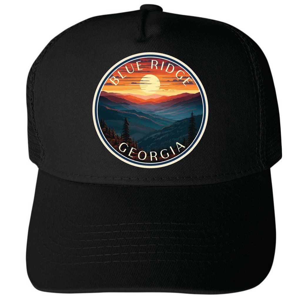 Blue Ridge Georgia Design C Unisex Mesh Back Trucker Hat with Adjustable Snapback Image 4