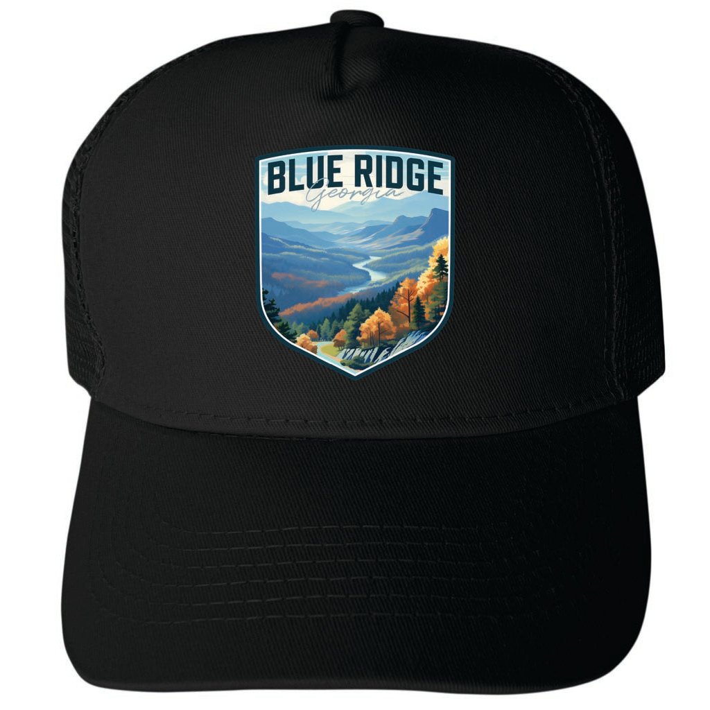 Blue Ridge Georgia Design A Unisex Mesh Back Trucker Hat with Adjustable Snapback Image 4