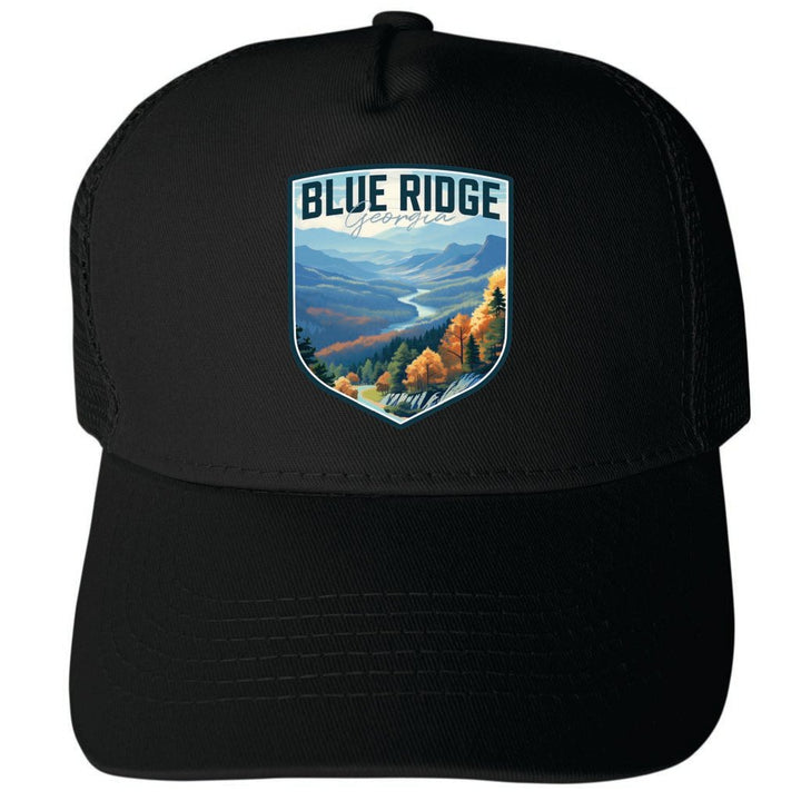 Blue Ridge Georgia Design A Unisex Mesh Back Trucker Hat with Adjustable Snapback Image 1