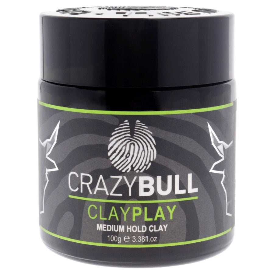 Crazy Bull Hair Clay Play Medium Hold Clay by Crazy Bull Hair for Men - 3.38 oz Clay Image 1