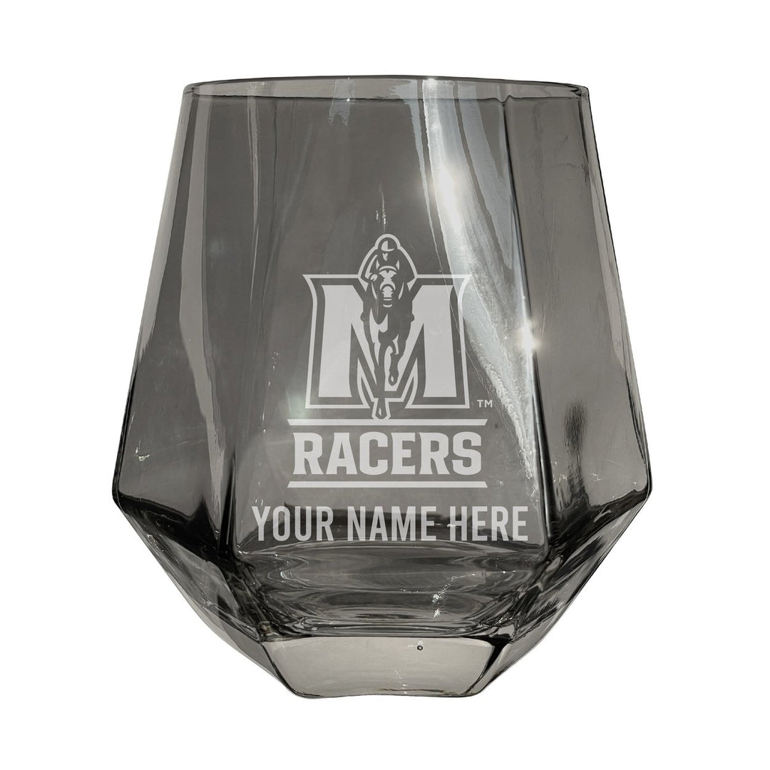 Murray State University Customizable Stemless Diamond Wine Glass Engraved 10 oz Officially Licensed Collegiate Product Image 1