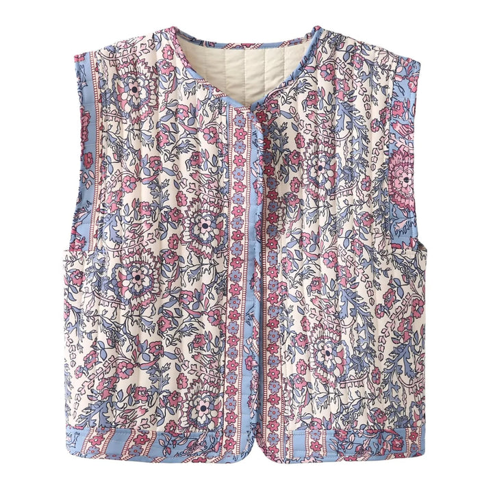 Womens Printed Cotton Vest - Cute Lace Casual Jacket for Girls Image 4