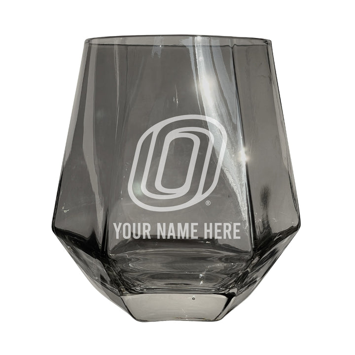 Nebraska at Omaha Customizable Stemless Diamond Wine Glass Engraved 10 oz Officially Licensed Collegiate Product Image 2