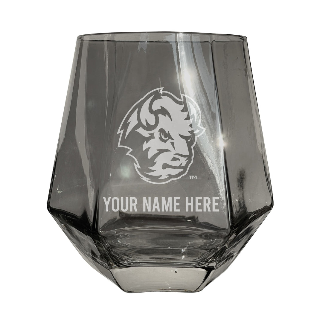 North Dakota State Bison Customizable Stemless Diamond Wine Glass Engraved 10 oz Officially Licensed Collegiate Product Image 2