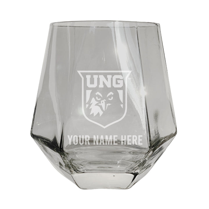 North Georgia Nighhawks Customizable Stemless Diamond Wine Glass Engraved 10 oz Officially Licensed Collegiate Product Image 1