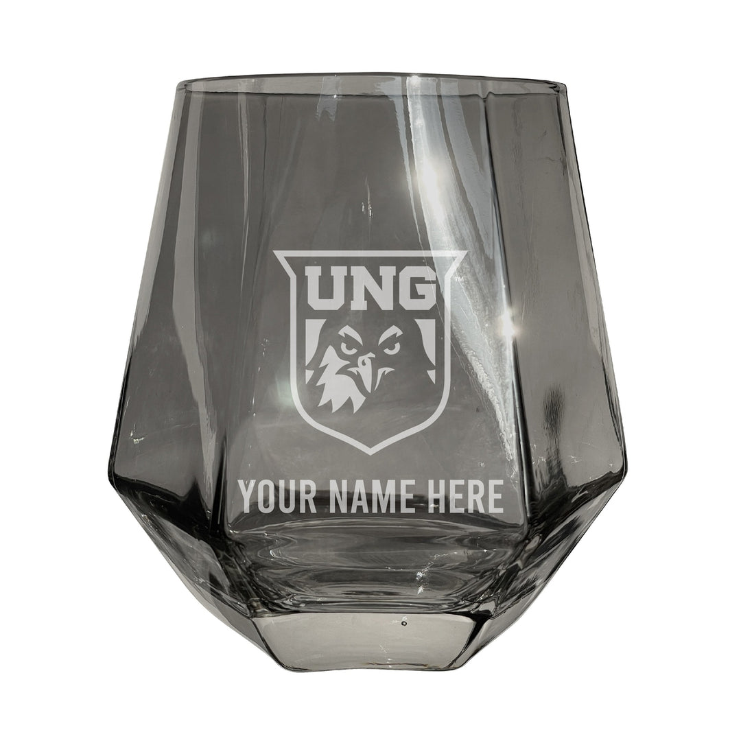 North Georgia Nighhawks Customizable Stemless Diamond Wine Glass Engraved 10 oz Officially Licensed Collegiate Product Image 2