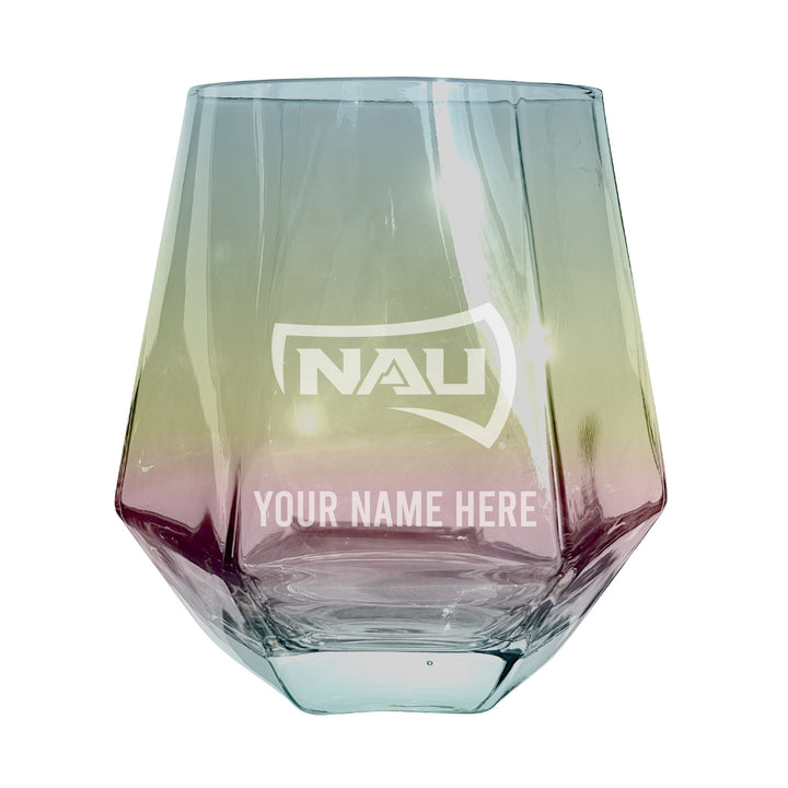 Northern Arizona University Customizable Stemless Diamond Wine Glass Engraved 10 oz Officially Licensed Collegiate Image 1